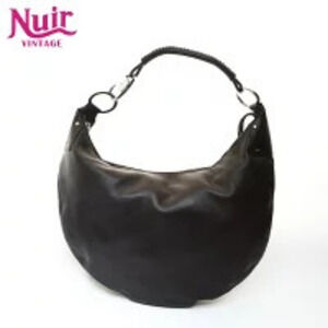 Gucci leather hobo shoulder bag black
